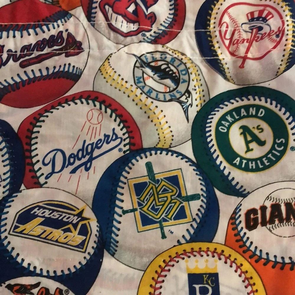 Baseball curtains MLB Decor Baseball Office Baseball Vintage MLB Logo VTG
